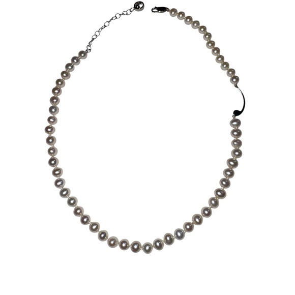 MISAKI Cultured Pearl Necklace 925 Sterling Silver Adjustable 16–18 - Picture 2 of 2